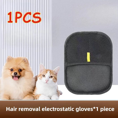 2 in 1 Pet Hair Removal Mitts for Cats Dogs Static Brush Pet Hair Remover Brush Removing Dog Cat Hair from Sofa Carpet Supplies