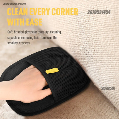 2 in 1 Pet Hair Removal Mitts for Cats Dogs Static Brush Pet Hair Remover Brush Removing Dog Cat Hair from Sofa Carpet Supplies